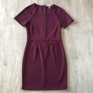 Maroon fit n flare sheath dress